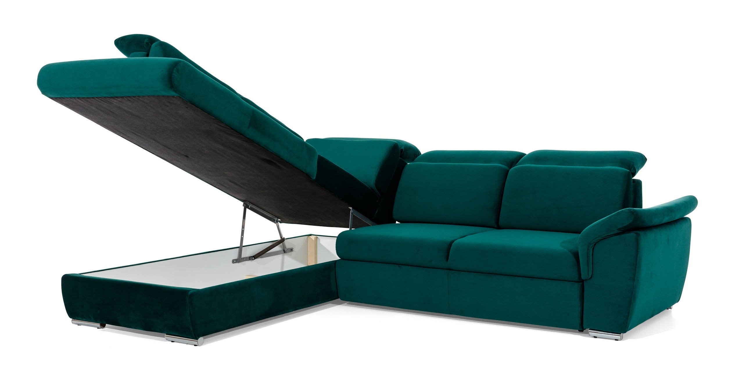 Coltar Extensibil Lorette cu Lada de Depozitare, Sezlong pe Stanga, Tetiere Reglabile, l260xA210xH82-102 cm (6)