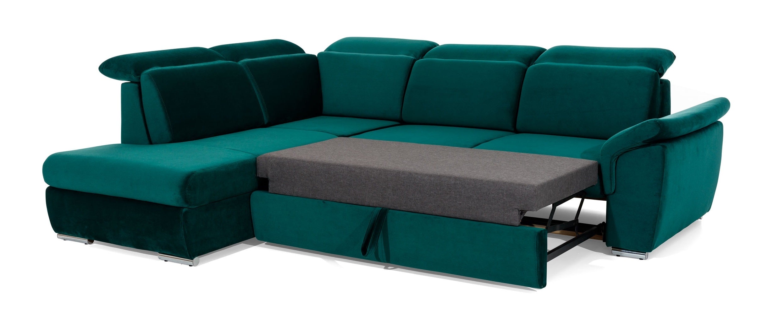 Coltar Extensibil Lorette cu Lada de Depozitare, Sezlong pe Stanga, Tetiere Reglabile, l260xA210xH82-102 cm (7)