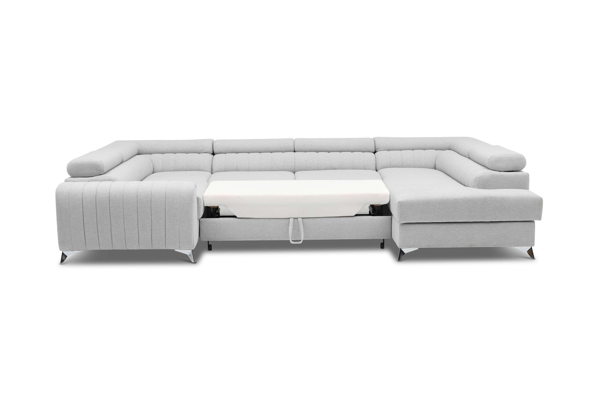 Coltar Extensibil Louisette cu Lada de Depozitare, Sezlong pe Dreapta, Tetiere Reglabile, l340xA202xH72-92 cm (9)