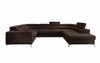 Coltar Extensibil Louisette Plus Maro Inchis cu Lada de Depozitare, Sezlong pe Dreapta, Tetiere Reglabile, l340xA202xH72-92 cm (2)