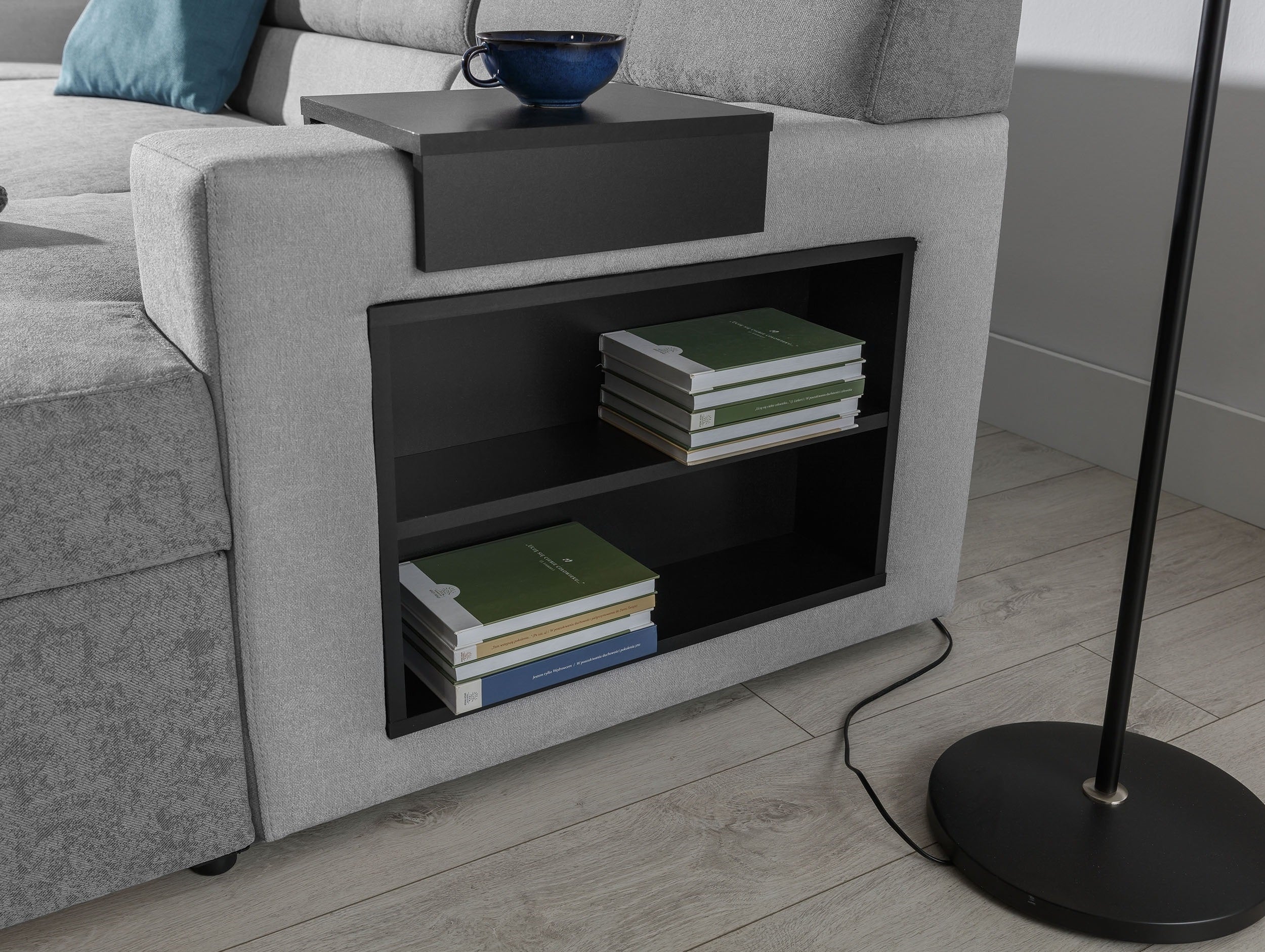 Coltar Extensibil Marcus Gri cu Lada de Depozitare, Sezlong pe Dreapta, l314xA158xH86 cm (6)