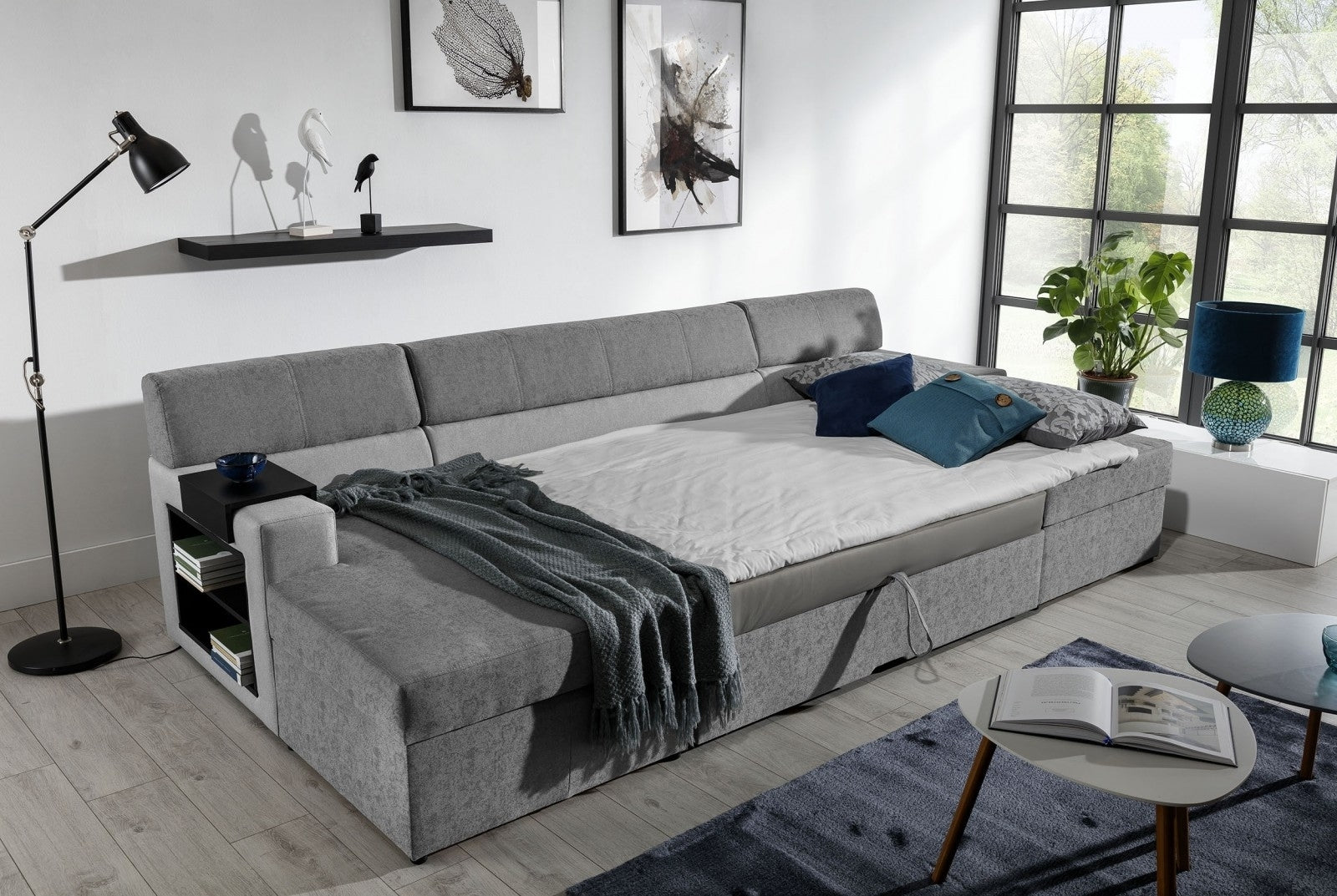 Coltar Extensibil Marcus Gri cu Lada de Depozitare, Sezlong pe Stanga, l314xA158xH86 cm (2)