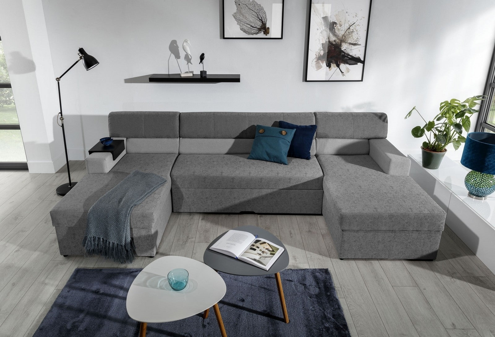 Coltar Extensibil Marcus Gri cu Lada de Depozitare, Sezlong pe Stanga, l314xA158xH86 cm (3)