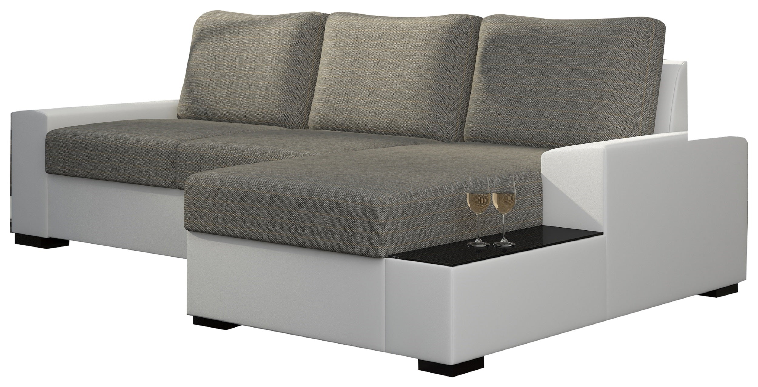 Coltar Extensibil Negroni cu Lada de Depozitare, Sezlong pe Dreapta, l245xA160xH90 cm (5)