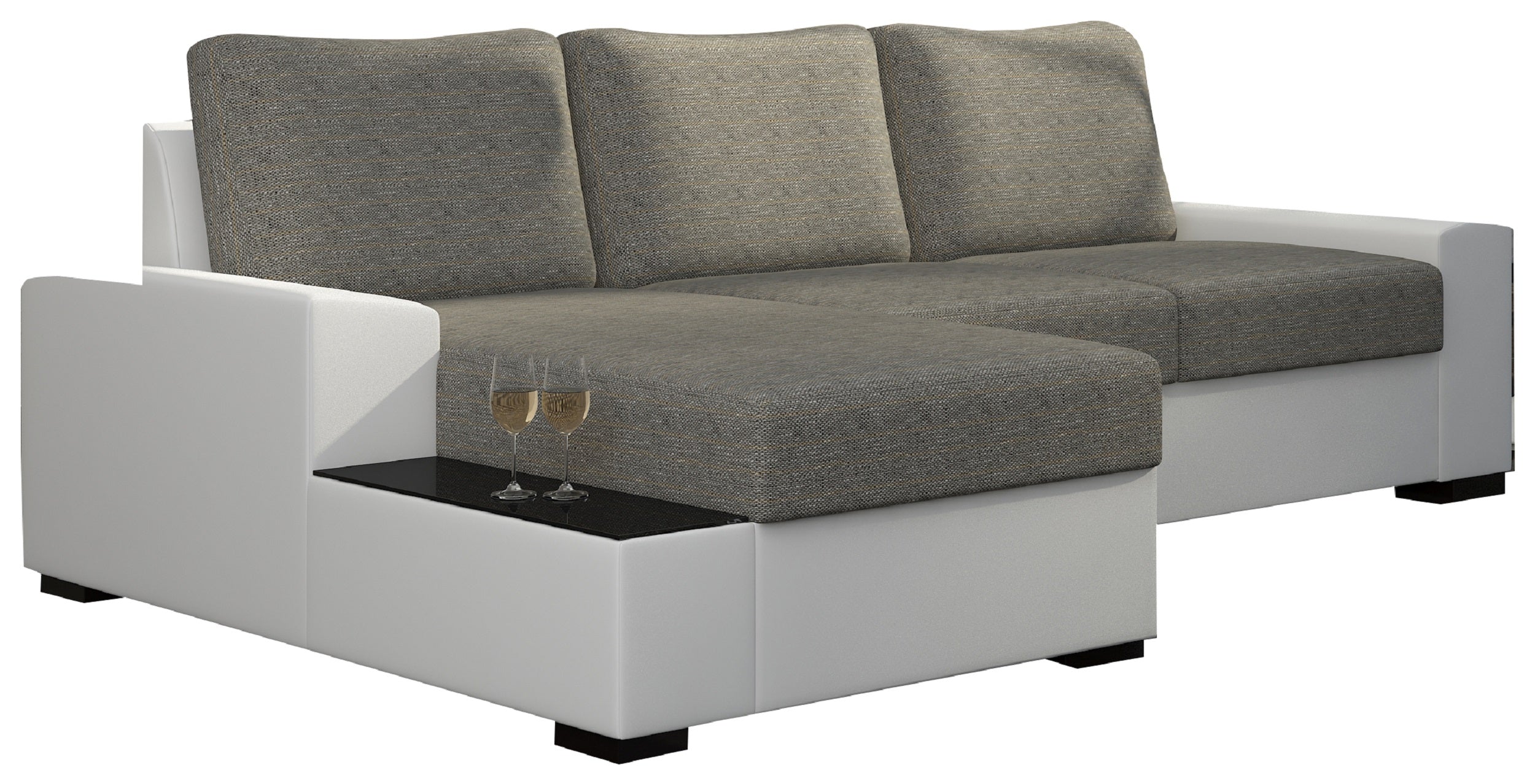 Coltar Extensibil Negroni cu Lada de Depozitare, Sezlong pe Stanga, l245xA160xH90 cm (5)