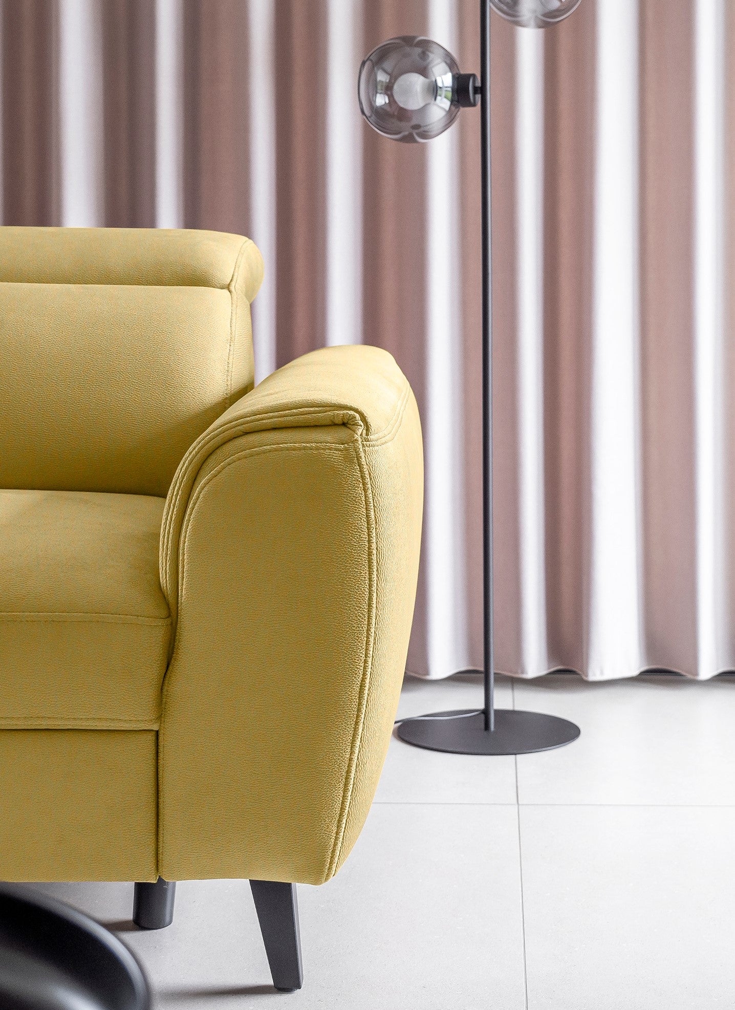 Coltar Extensibil Noblisimo Plus Galben cu Lada de Depozitare, Sezlong pe Stanga, Tetiere Reglabile, l255xA201xH83-100 cm (3)