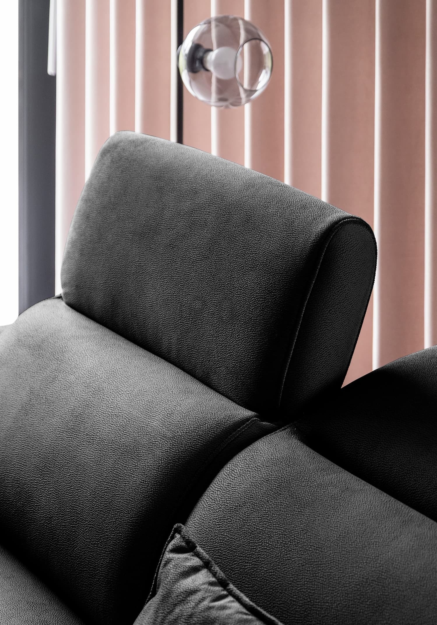 Coltar Extensibil Noblisimo Plus Negru cu Lada de Depozitare, Sezlong pe Dreapta, Tetiere Reglabile, l255xA201xH83-100 cm (6)