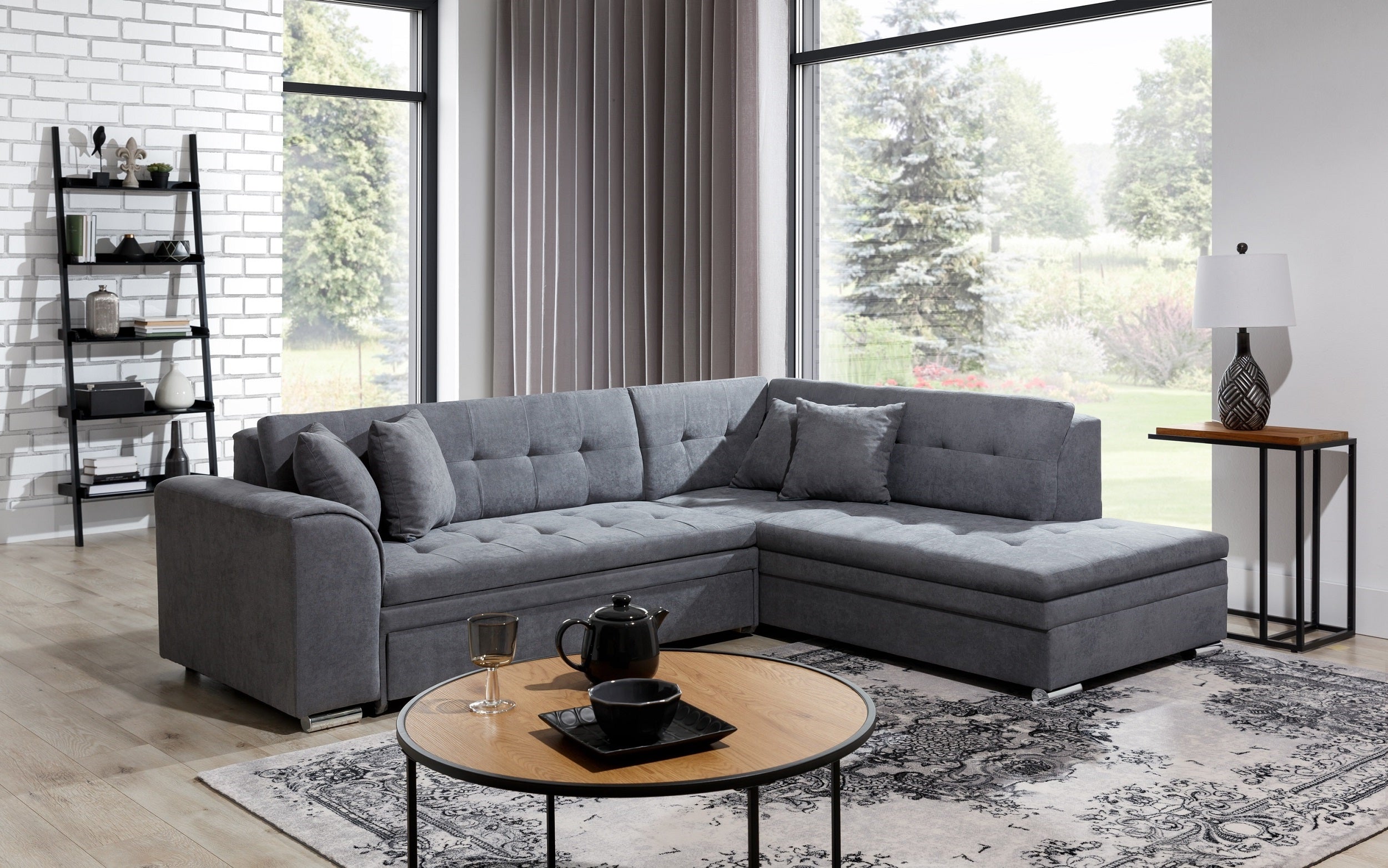 Coltar Extensibil Pierrot cu Sezlong pe Dreapta, l260xA205xH80 cm (2)