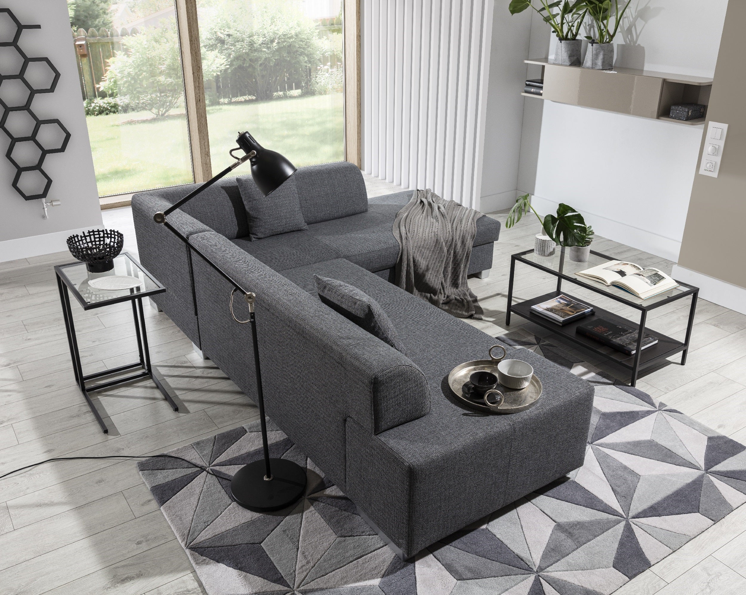 Coltar Extensibil Portgas cu Lada de Depozitare, Sezlong pe Dreapta, Perne Incluse, l278xA217xH74 cm (4)