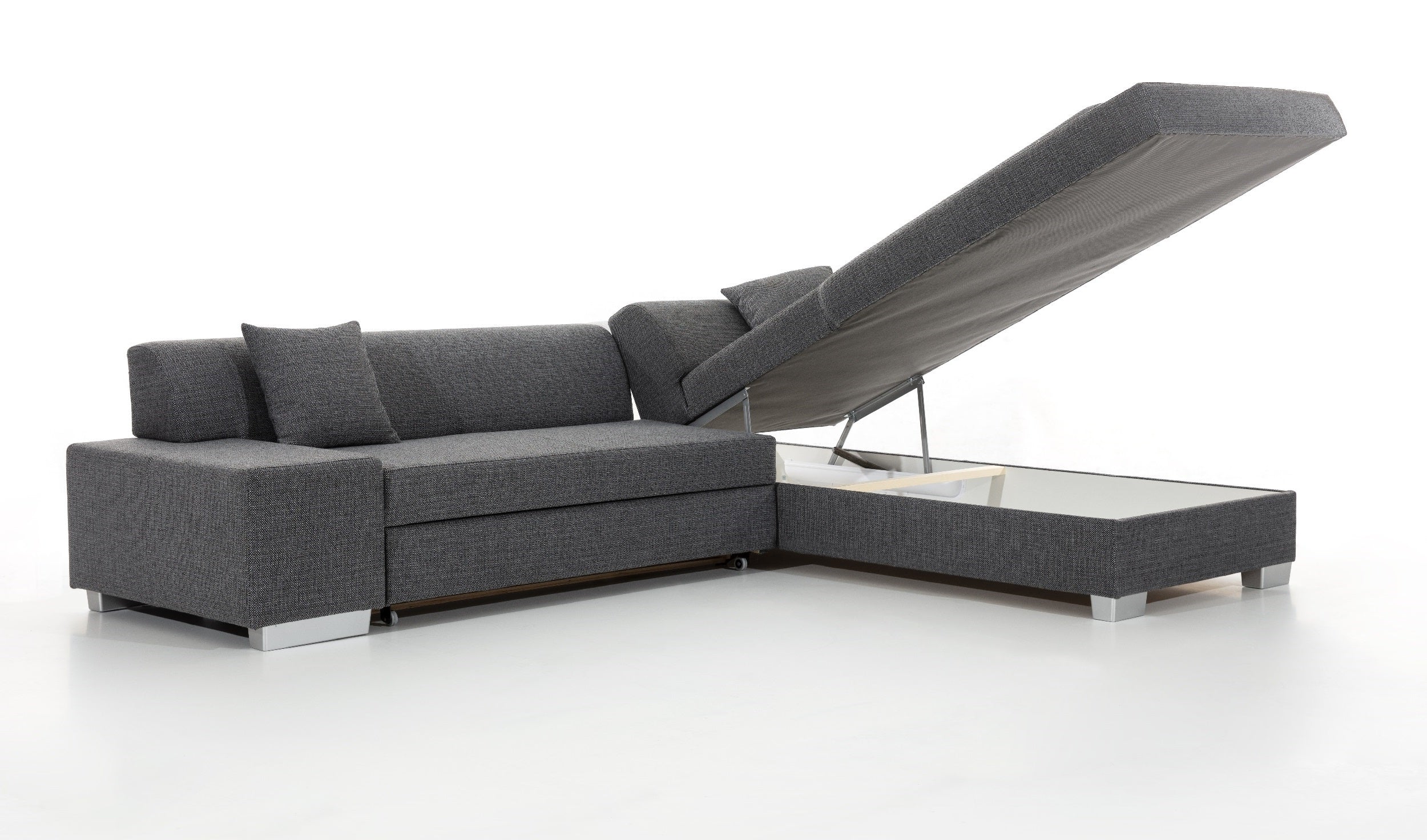 Coltar Extensibil Portgas cu Lada de Depozitare, Sezlong pe Dreapta, Perne Incluse, l278xA217xH74 cm (13)