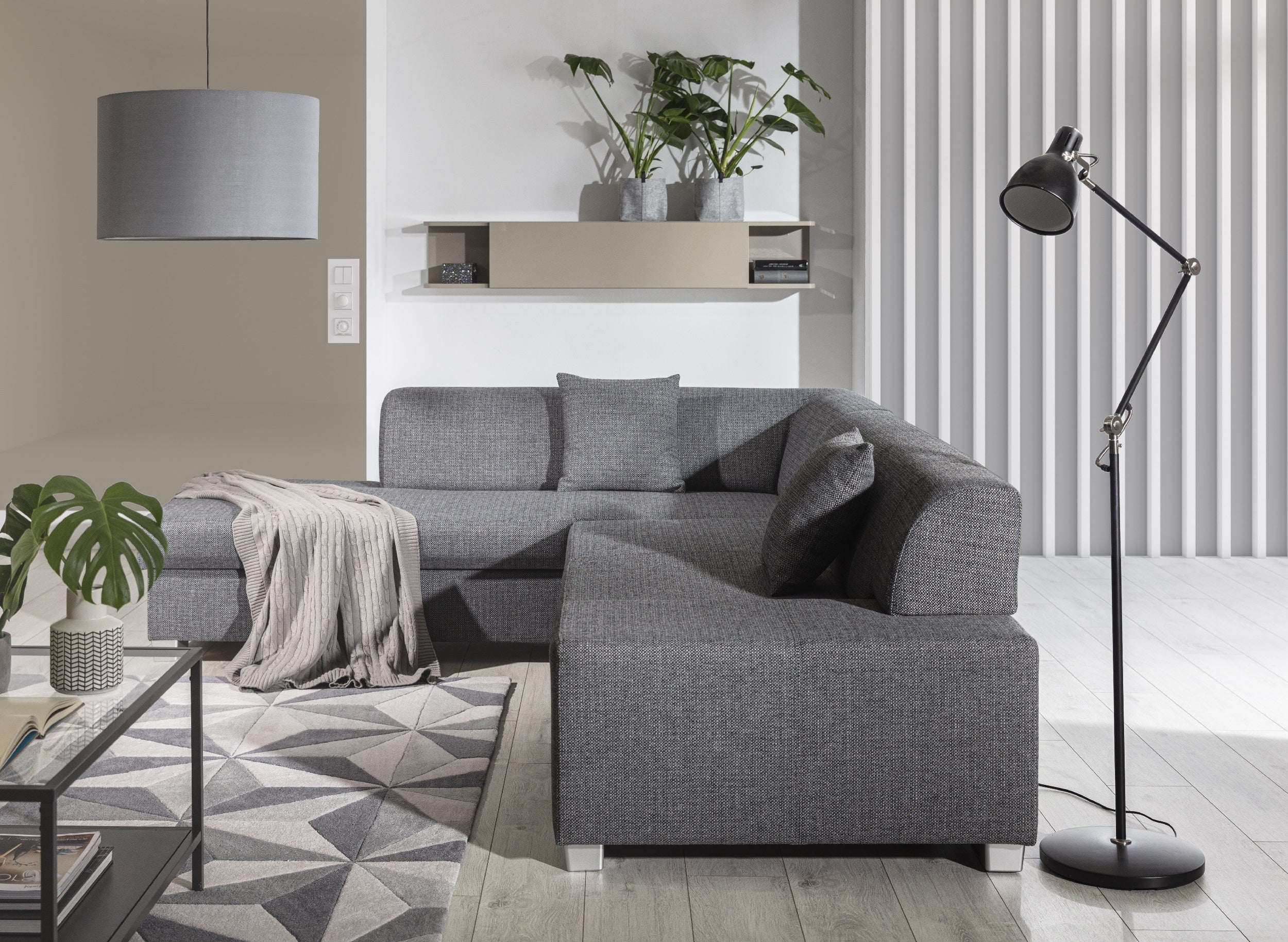 Coltar Extensibil Portgas cu Lada de Depozitare, Sezlong pe Stanga, Perne Incluse, l278xA217xH74 cm (3)