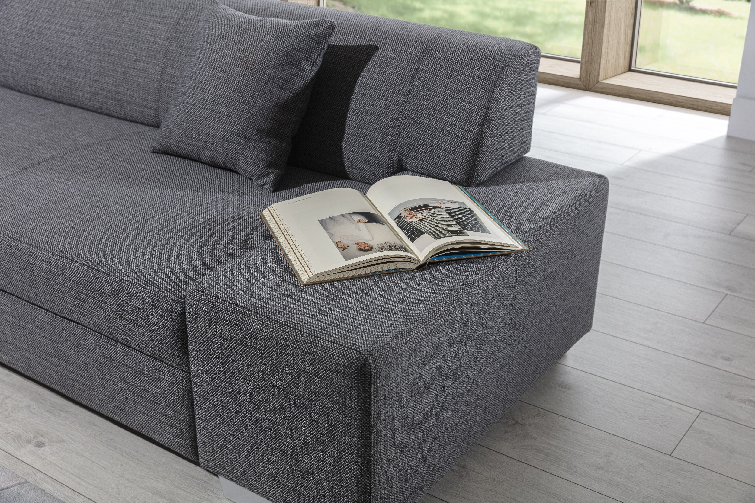 Coltar Extensibil Portgas cu Lada de Depozitare, Sezlong pe Stanga, Perne Incluse, l278xA217xH74 cm (8)