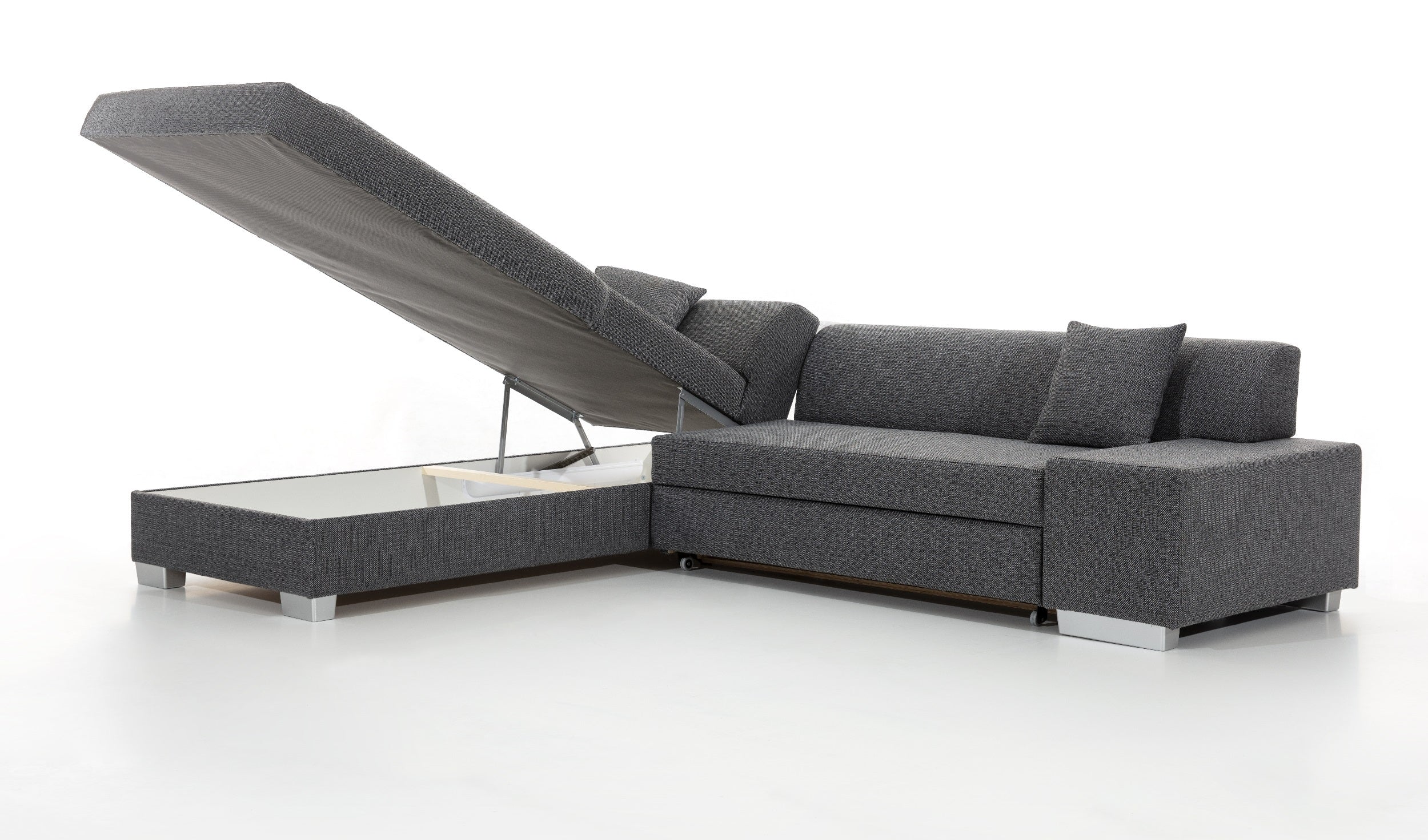 Coltar Extensibil Portgas cu Lada de Depozitare, Sezlong pe Stanga, Perne Incluse, l278xA217xH74 cm (14)