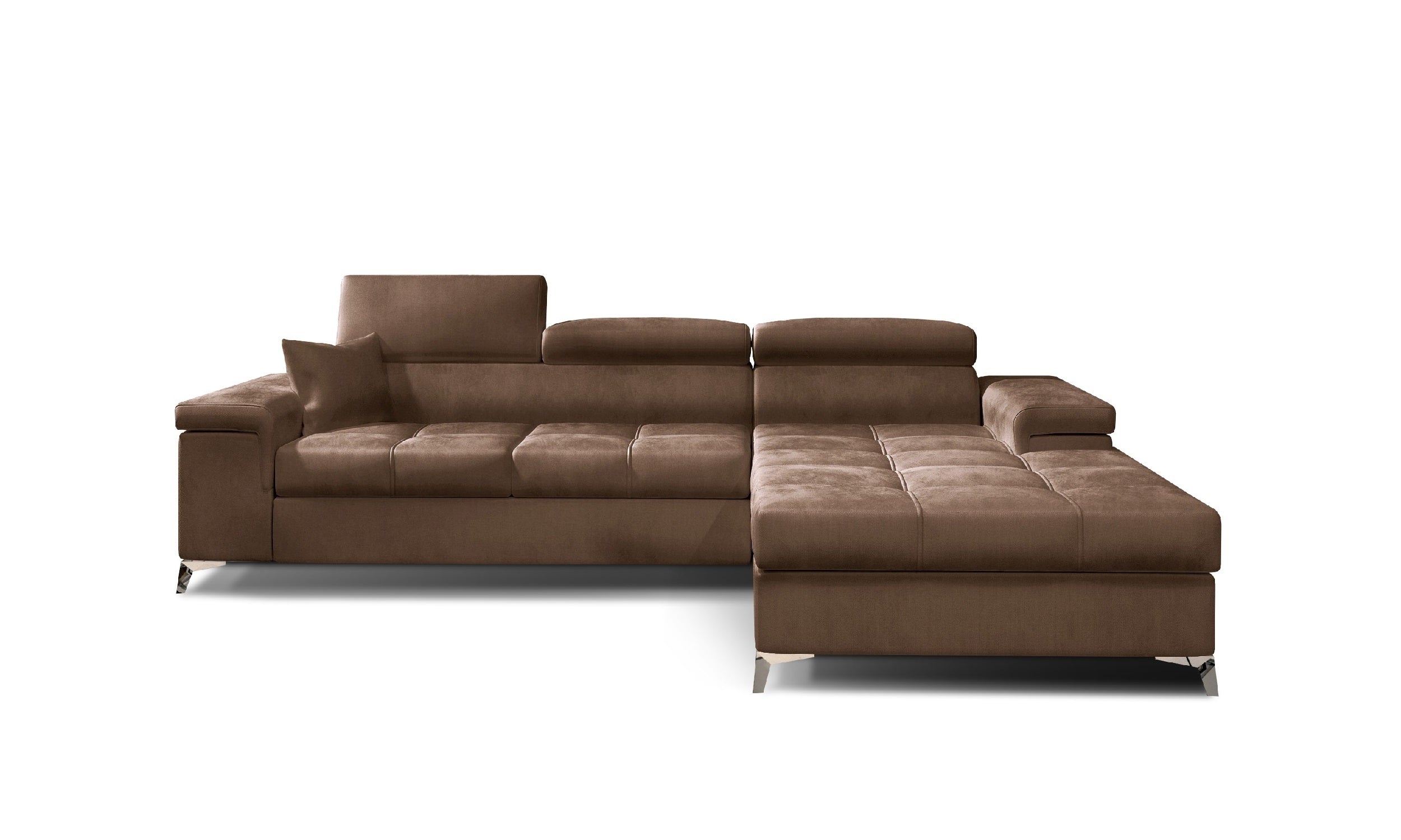 Coltar Extensibil Ricky Plus Maro cu Lada de Depozitare, Sezlong pe Dreapta, Tetiere Reglabile, Perna Inclusa, l280xA205xH70-90 cm (2)