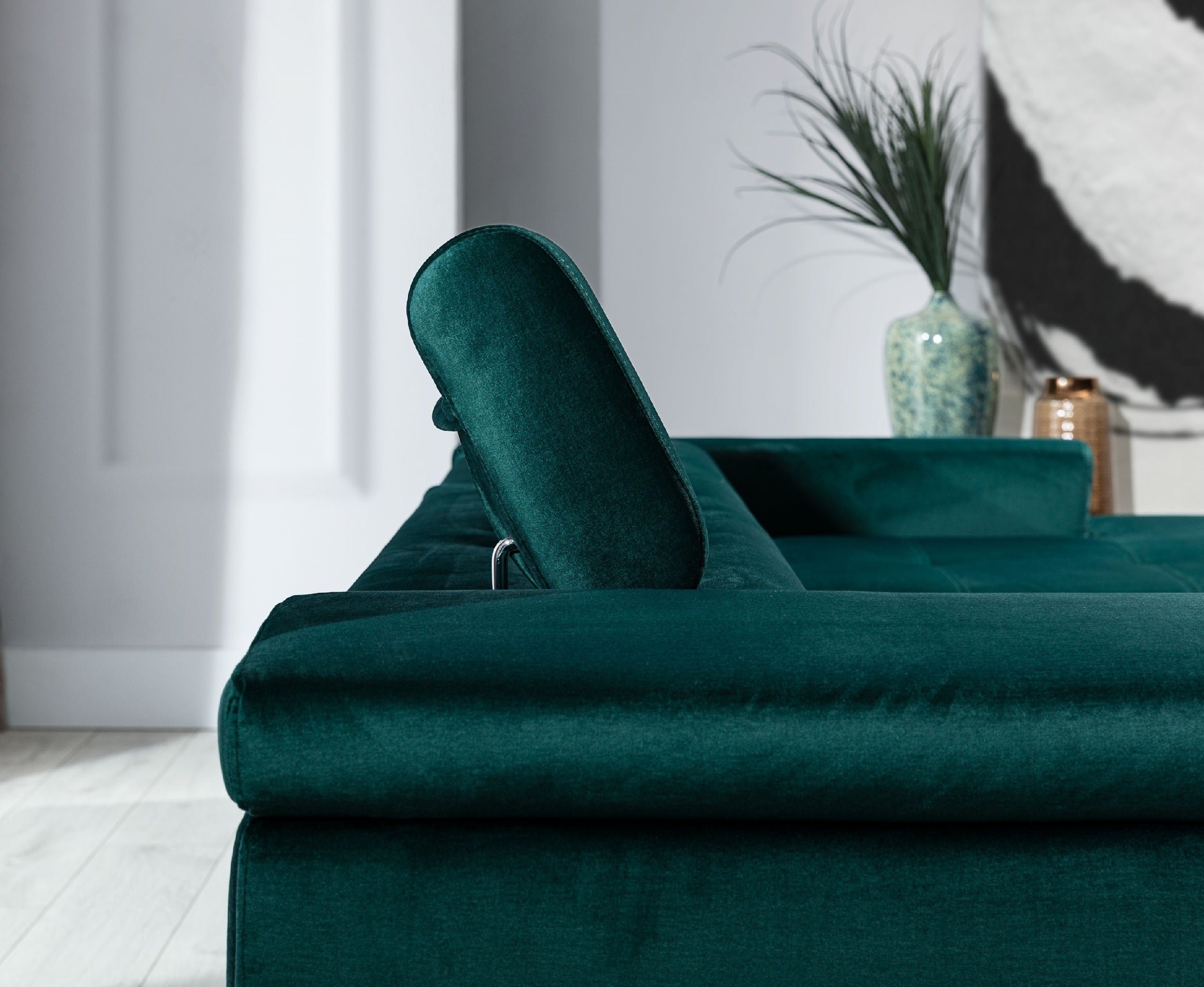 Coltar Extensibil Ricky cu Lada de Depozitare, Sezlong pe Dreapta, Tetiere Reglabile, Perna Inclusa, l280xA205xH70-90 cm (6)