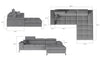 Coltar Extensibil Ricky Plus Verde / Gri Deschis cu Lada de Depozitare, Sezlong pe Dreapta, Tetiere Reglabile, Perna Inclusa, l280xA205xH70-90 cm (4)