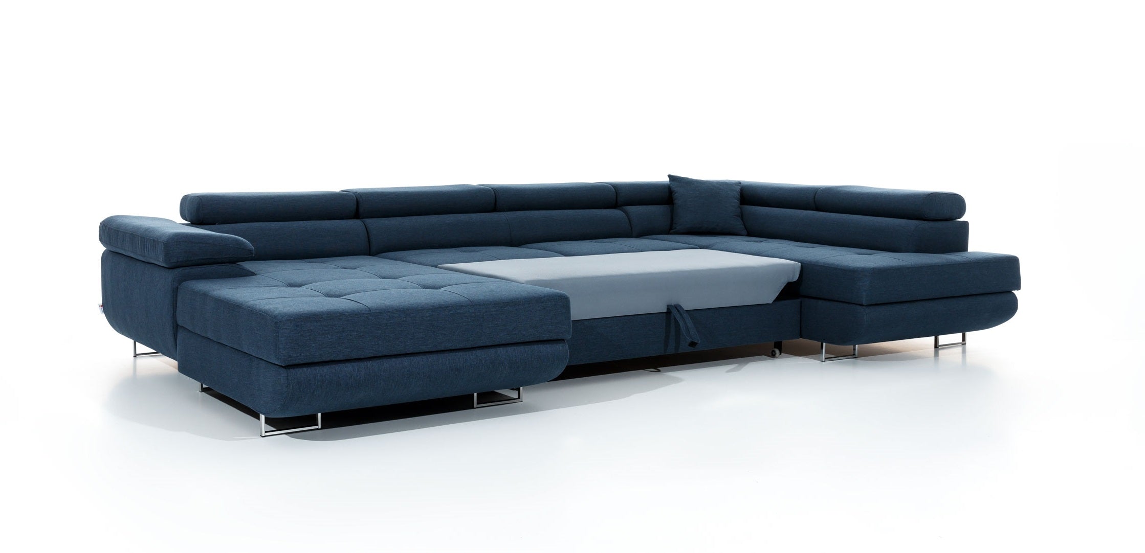 Coltar Extensibil Rodriguez cu Lada de Depozitare, Sezlong pe Dreapta, Tetiere Reglabile, Perna Inclusa, l345xA202xH70-90 cm (9)