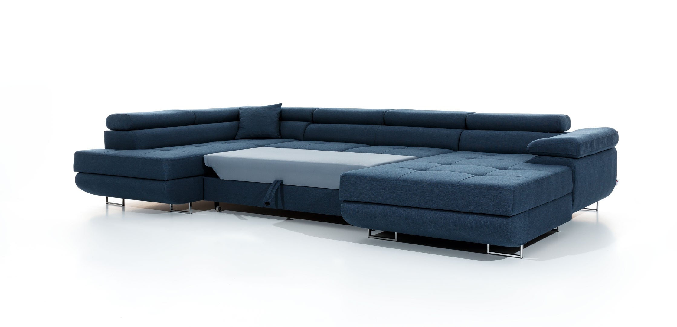 Coltar Extensibil Rodriguez cu Lada de Depozitare, Sezlong pe Stanga, Tetiere Reglabile, Perna Inclusa, l345xA202xH70-90 cm (9)