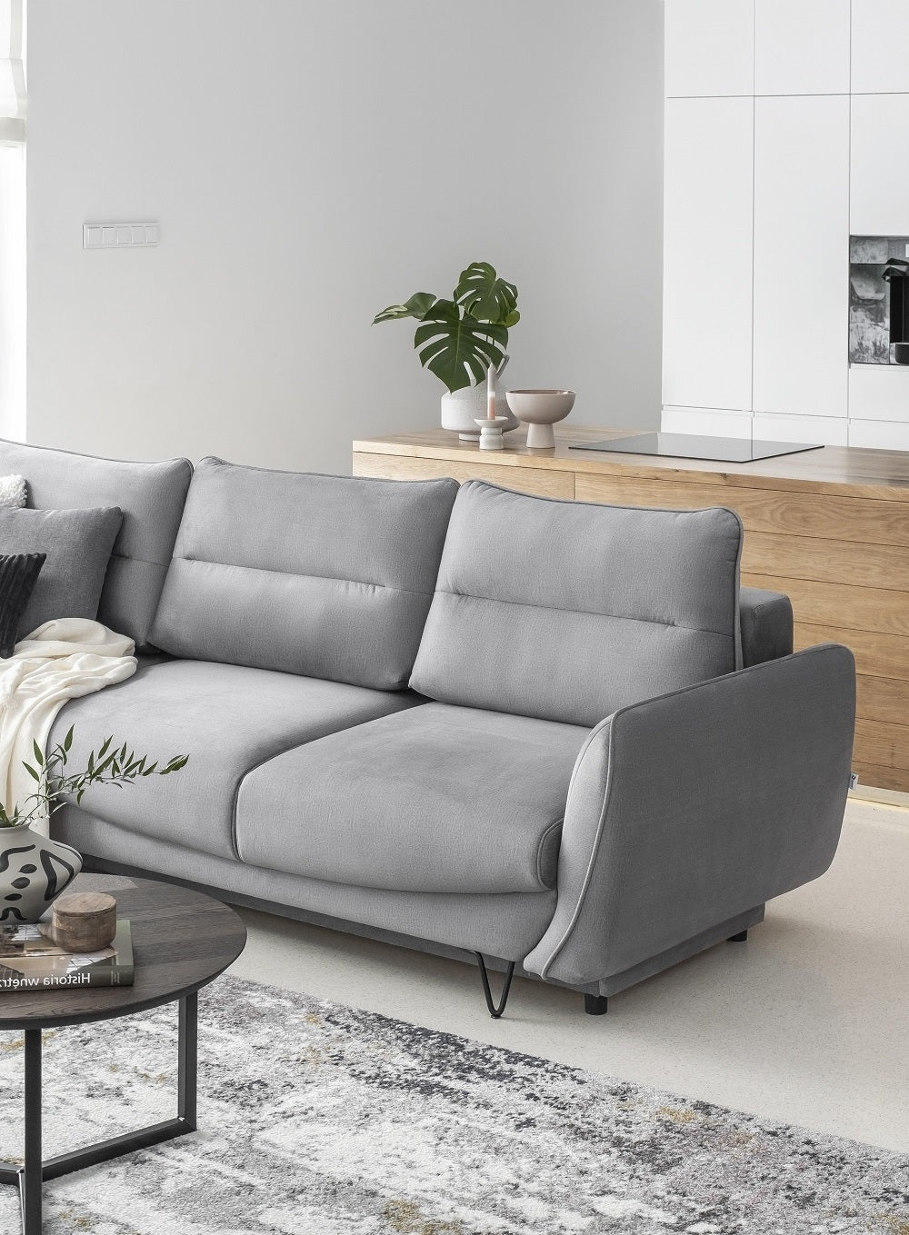 Coltar Extensibil Silvio cu Lada de Depozitare, Sezlong pe Stanga, l276xA201xH100 cm (2)