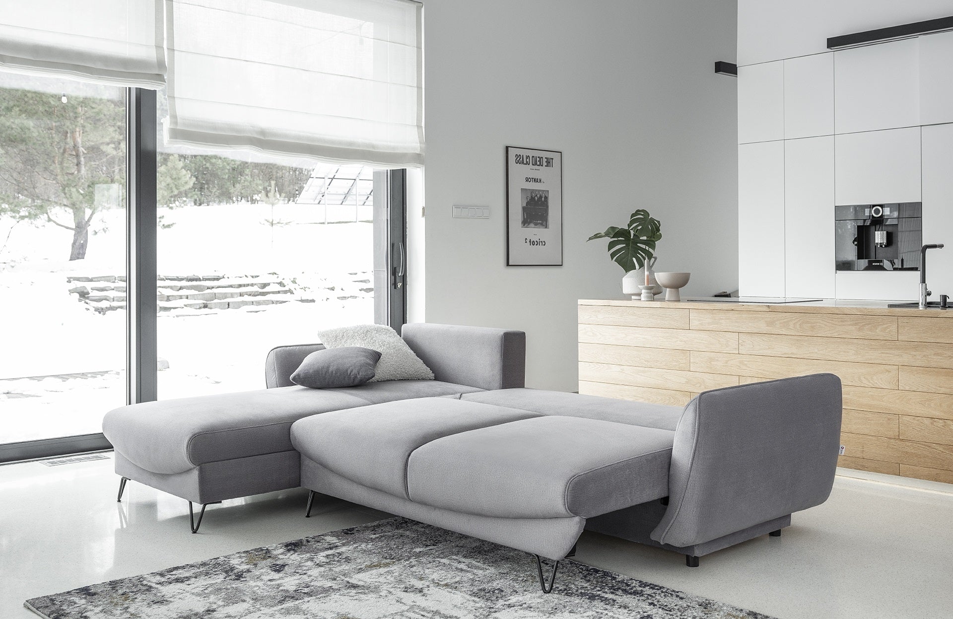 Coltar Extensibil Silvio cu Lada de Depozitare, Sezlong pe Stanga, l276xA201xH100 cm (1)