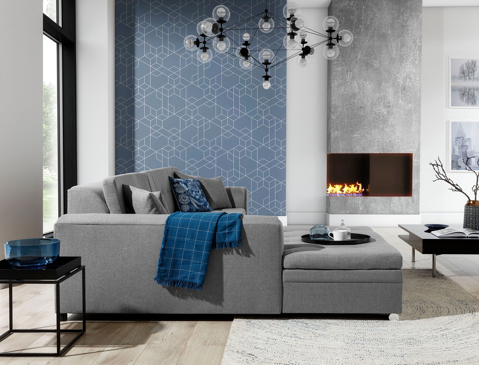 Coltar Extensibil Sorena cu Sezlong pe Stanga, Perne Incluse, l295xA195xH80 cm (4)