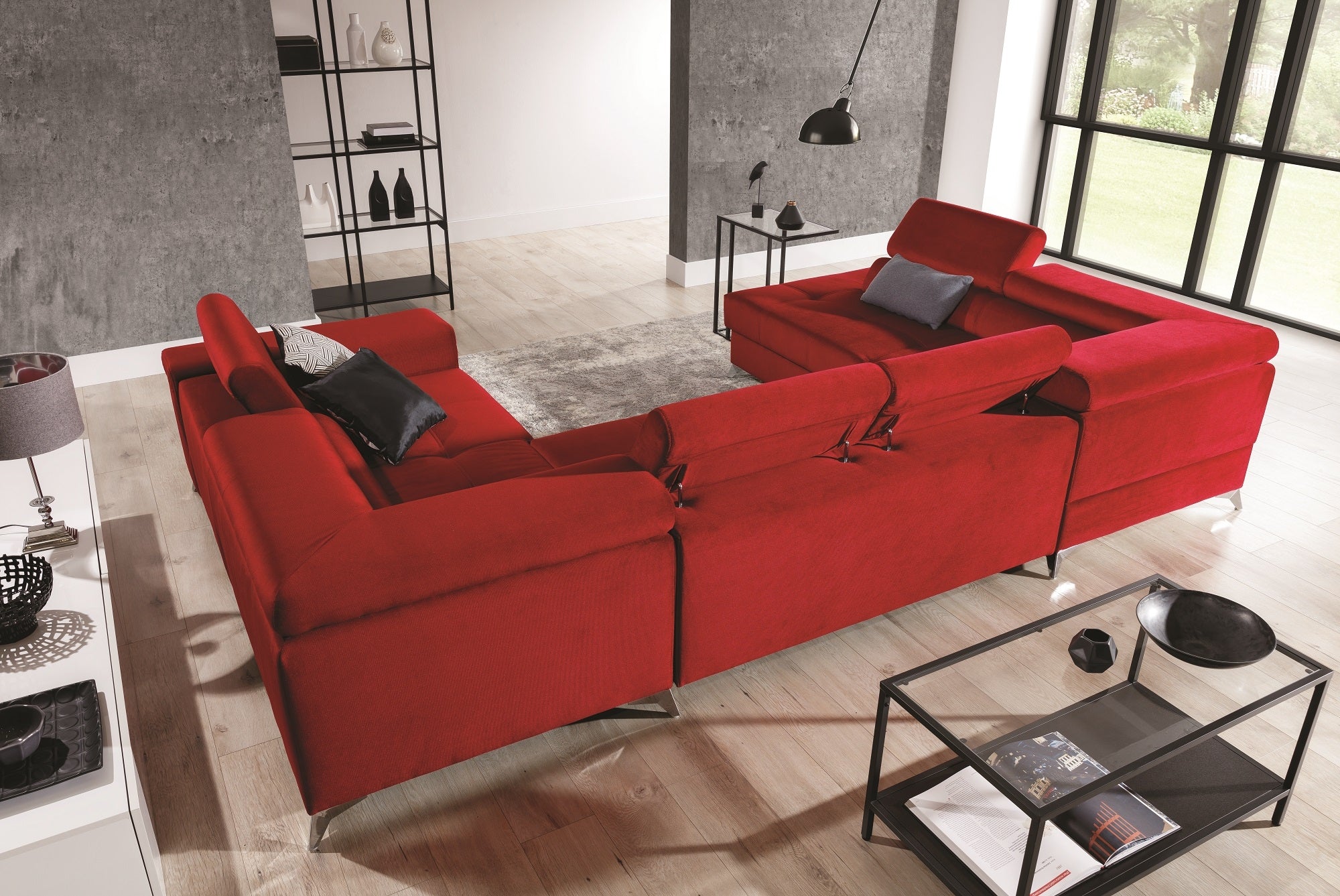 Coltar Extensibil Tiara cu Lada de Depozitare, Sezlong pe Stanga, Tetiere Reglabile, l338xA202xH70-90 cm (2)