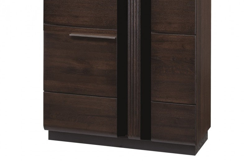 Meuble en MDF et aggloméré, avec 2 portes Gates 70 Chêne Choco, l95xA60xH198 cm
