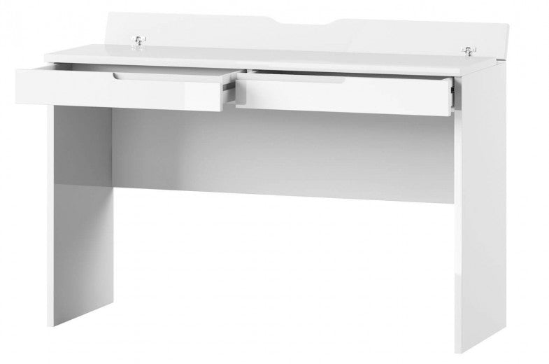 Coiffeuse en aggloméré et MDF avec 2 tiroirs Gabrielle 31 Blanc, L120xl45xH76 cm