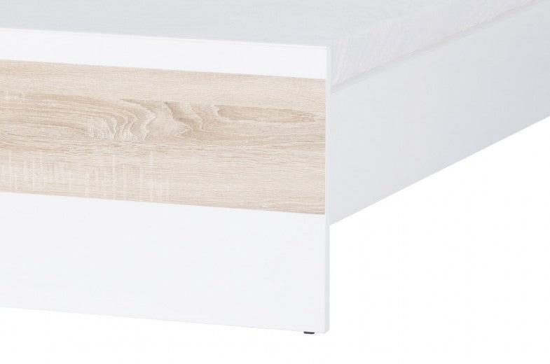 Lit vénitien blanc / Chêne Sonoma, 200 x 160 cm