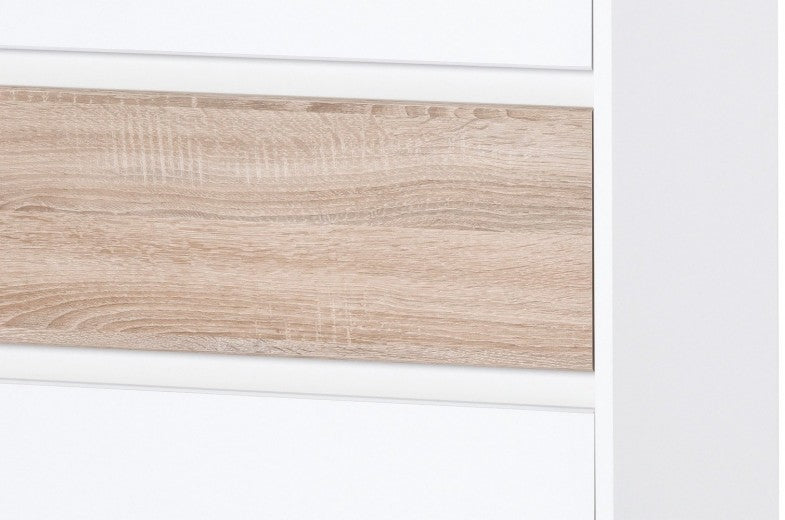 Armoire palette 4 tiroirs Venice 07 Blanc / Chêne Sonoma, l80xA38xH104 cm