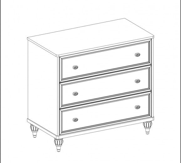 Commode en bois avec 3 tiroirs, pour enfants et adolescents