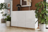 Commode à 3 portes Futura 07 Large, Blanc / Chêne Riviera, L150xL41xH91 cm