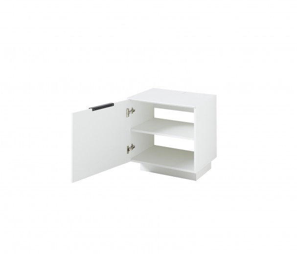 Meuble bois et MDF 1 porte, Madeline Blanc, l60xA44xH61 cm