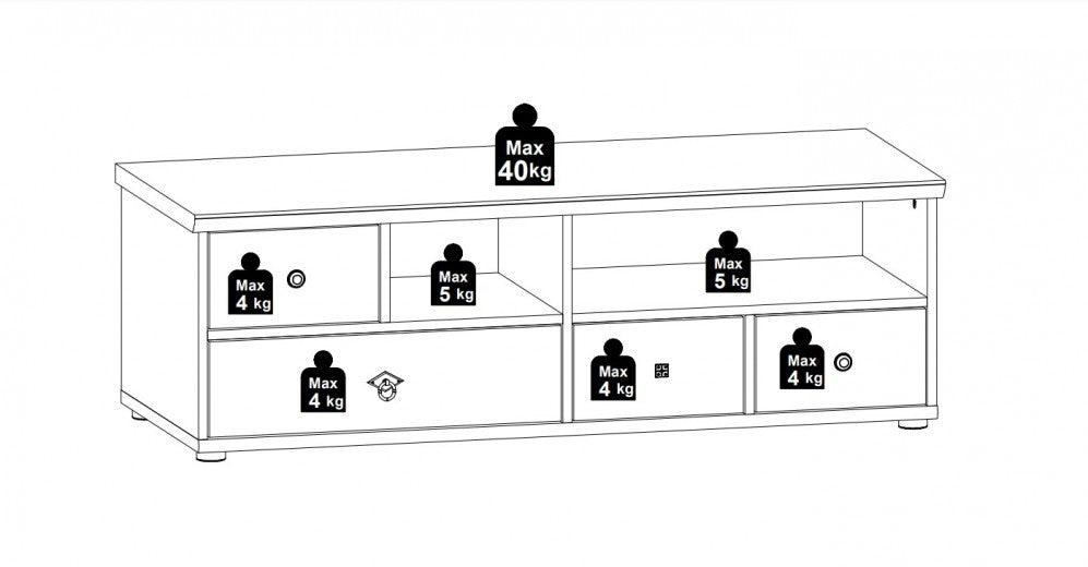 Ensemble de meubles de salon Palette, 4 pièces Bazna Small Natur / Gris foncé