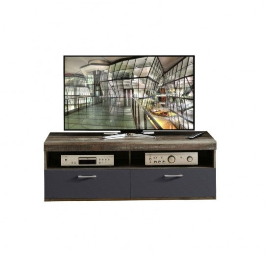 Ensemble de meubles de salon en aggloméré et MDF, 4 pièces Krone II Graphite / Natur