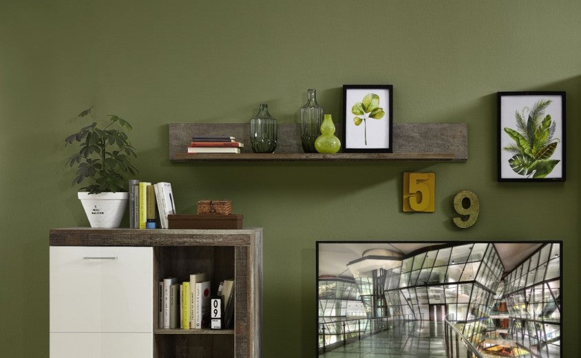 Etagère suspendue en aggloméré et MDF Krone Small Natur, l140xA22xH18 cm