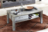 Table basse Chip avec 1 tiroir Krone Natur, L113xl60xH47 cm