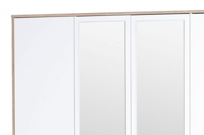 Meuble 4 portes et miroir Milo 02, l187xA62xH206 cm
