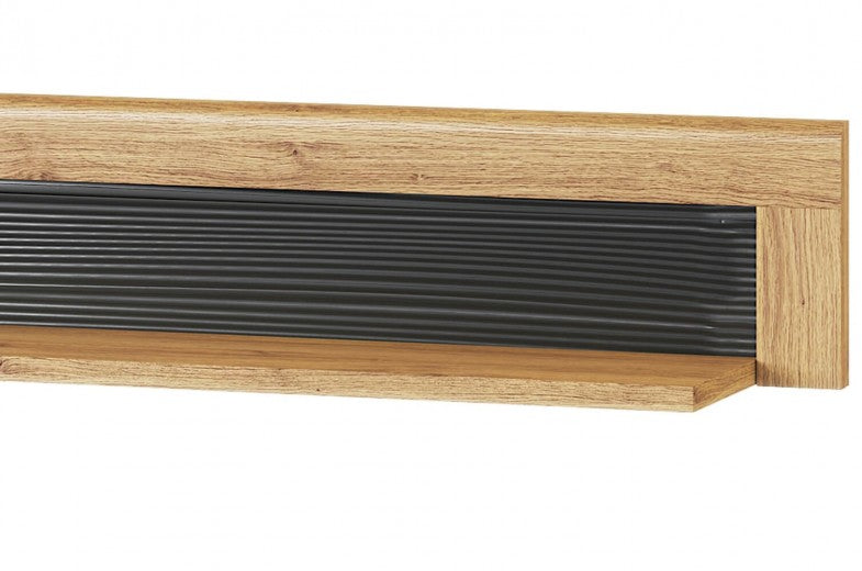 Petite étagère à palettes Kama 34 Chêne / Noir, l119xA23xH23 cm