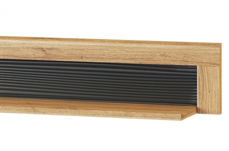 Grande étagère palette Kama 35 Chêne / Noir, l144xA23xH23 cm