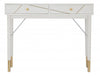 Console en MDF et métal, avec 2 tiroirs Luxy Blanc/Or, l100xA40xH79 cm
