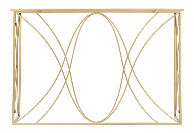 Console Exy Or métal et verre, l120xA40xH80 cm