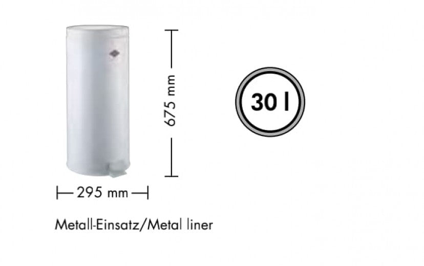 Poubelle à pédale, Tetra Bin Chrome, 30L, Ø29,5xH67,5 cm