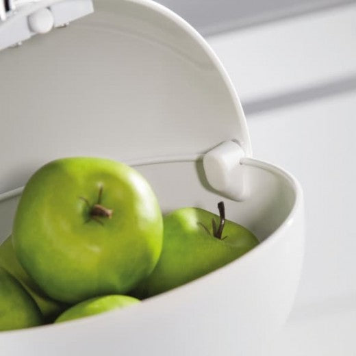 Corbeille à fruits avec couvercle, métal, Superball Gris, Ø26xH26 cm