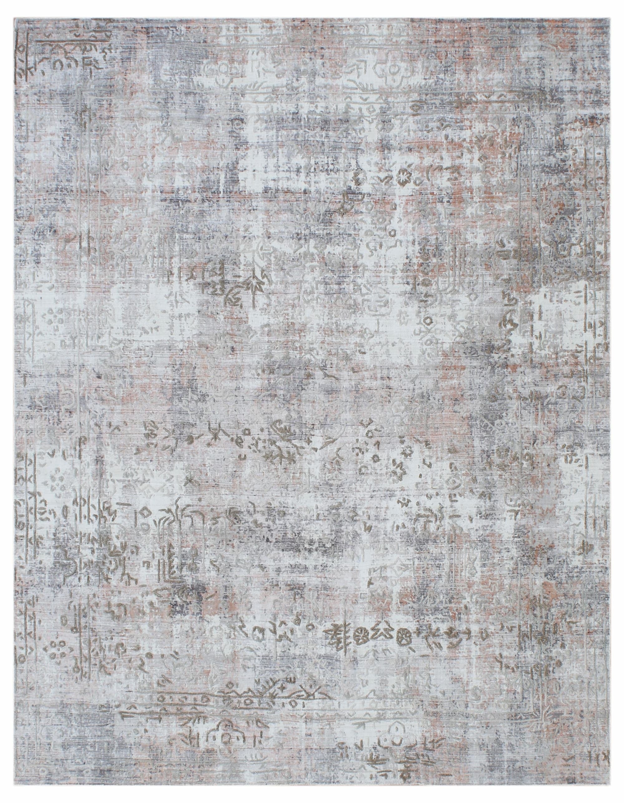 BHADI-RUG-FLOW-FL-74-SILVER-LT-PINK & BHADI-RUG-FLOW-FL-74-SILVER-LT-PINK