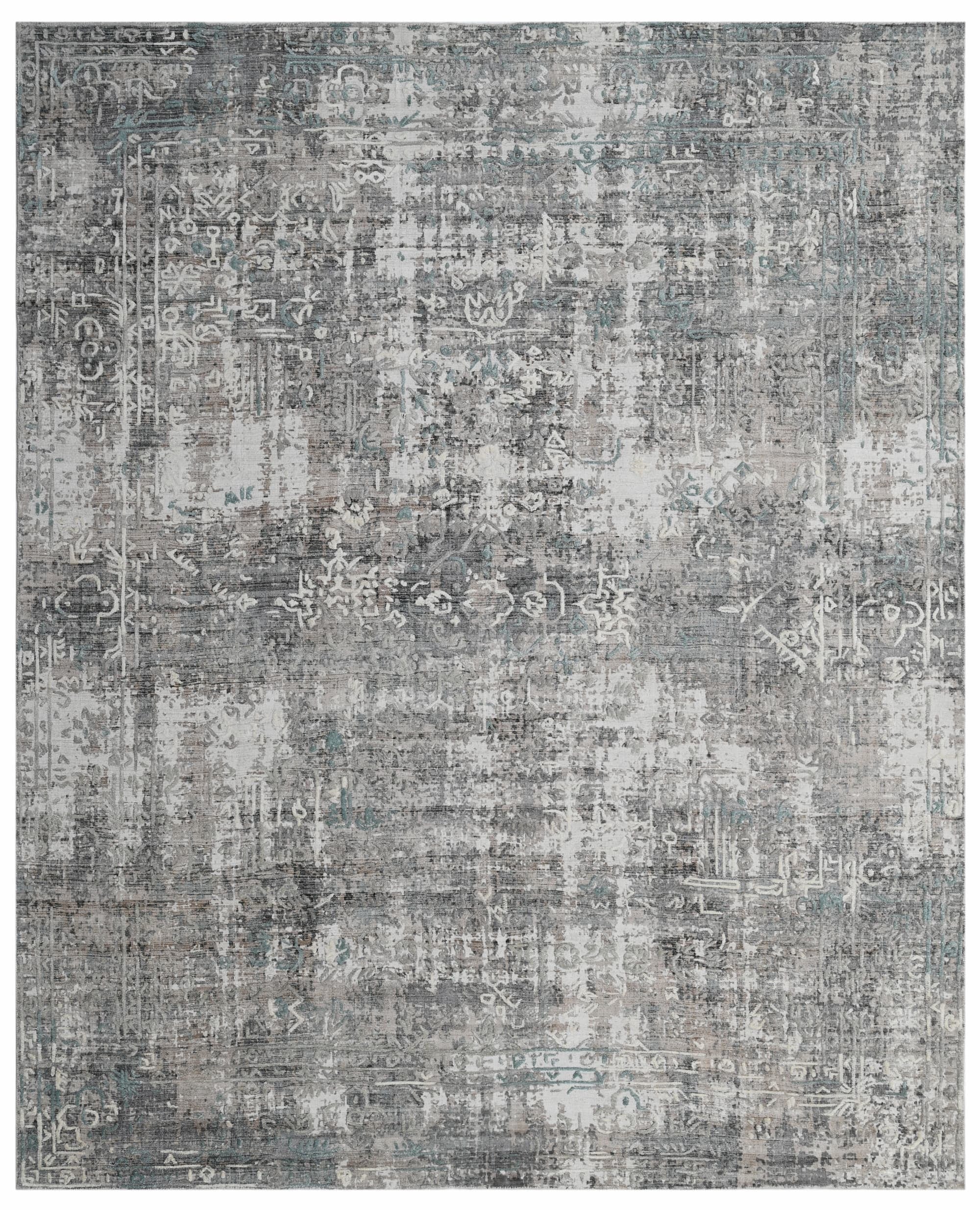 BHADI-RUG-FLOW-FL-74-SILVER-TURQUOISE & BHADI-RUG-FLOW-FL-74-SILVER-TURQUOISE