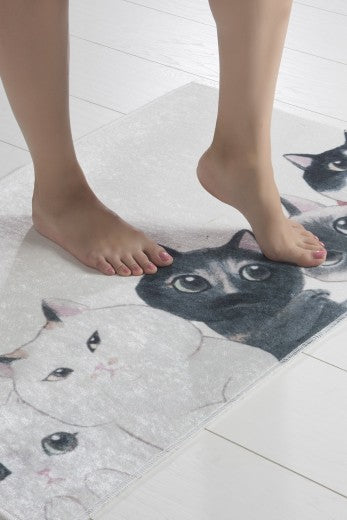 Tapis de bain Angry Cats multicolore, 40 x 60 cm