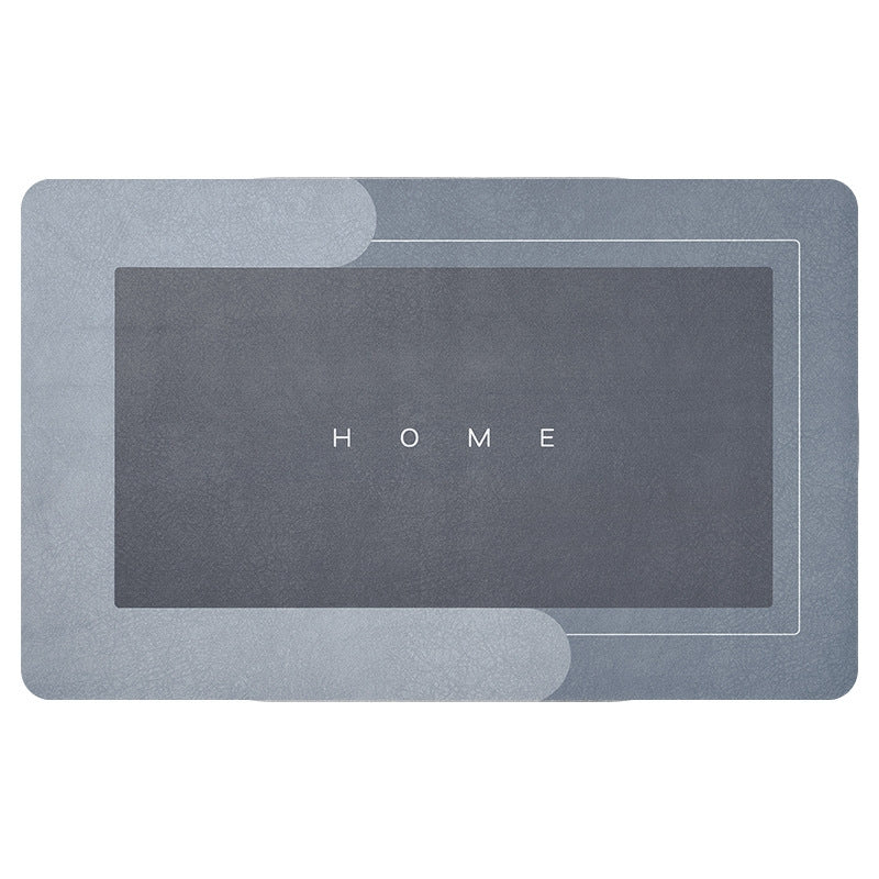 Tapis de bain antidérapant, en diatomite absorbante, Home Rectangle, Gris Bleu, 60 x 40 cm