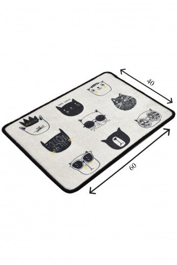 Tapis de bain Box Noir / Blanc, 40 x 60 cm