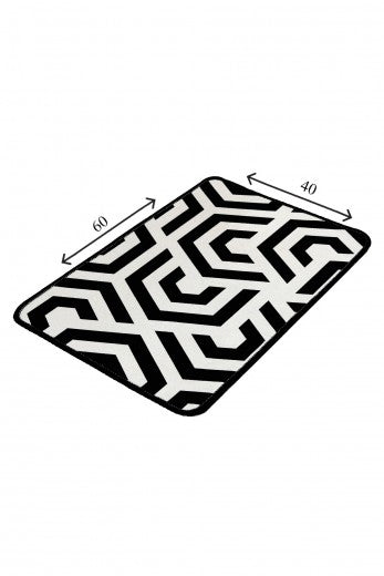 Tapis de bain Line Blanc / Noir, 40 x 60 cm